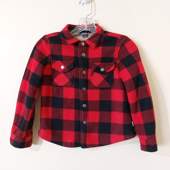 Eddie Bauer Kids Red Plaid Fleece Lined Soft Button Down Flannel Shacket 6/7 - Picture 12 of 12